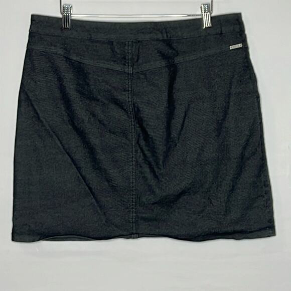 prAna Women's Black Mini jeans Skirt With Pockets Side Zip Size 10.‎ - Picture 2 of 5